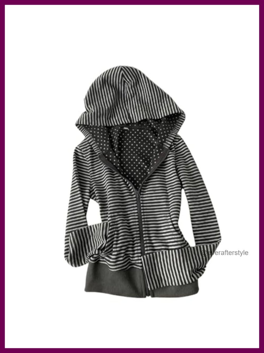 Women Striped Zip Up Hoodie Y2K Cutecore Oversize Polka Dot Jacket